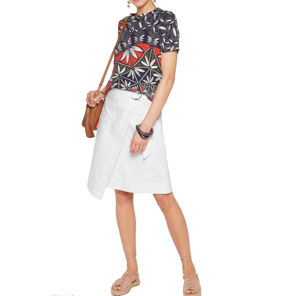 NWT Tory Burch Denise Faux-Wrap Denim Denise Skirt - Picture 2 of 7